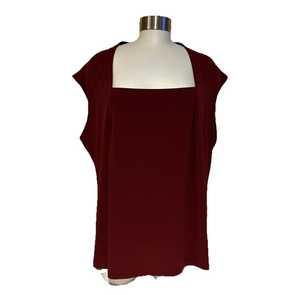 Jones Studio Separates  2X Burgundy  Wine Sleeveless Shirt Travel Layer - NEW - Picture 1 of 9
